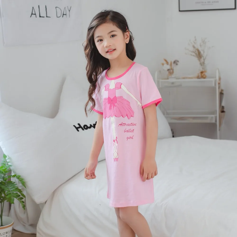 100% Cotton Girls Nightgown Summer Children's Dressing Gown Mother Kids Nightdress Fashion Print Baby Nightshirt Girl Sleepwear pajama sets boy