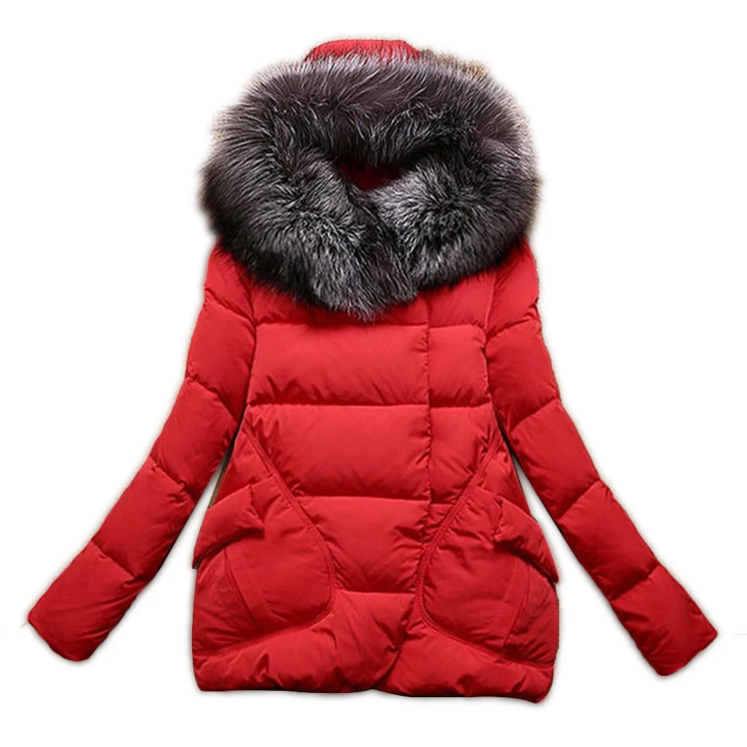 2018 Hiver Coton Ouatée Turquoise Long Veste pink À Automne Manteau Mince pantone Q4 De Femmes Black Rembourré Femelle Capuchon Col Parkas Fourrure red Survêtement Prq5wxtPg