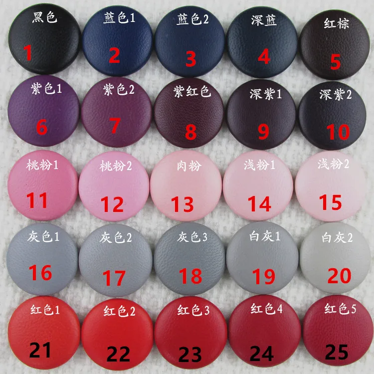

20mm 32L Purple Suede Leather Covered Button Metal Back Real Leather Upholstery Button Sewing For Jacket ,Coat 10 pcs 75 color