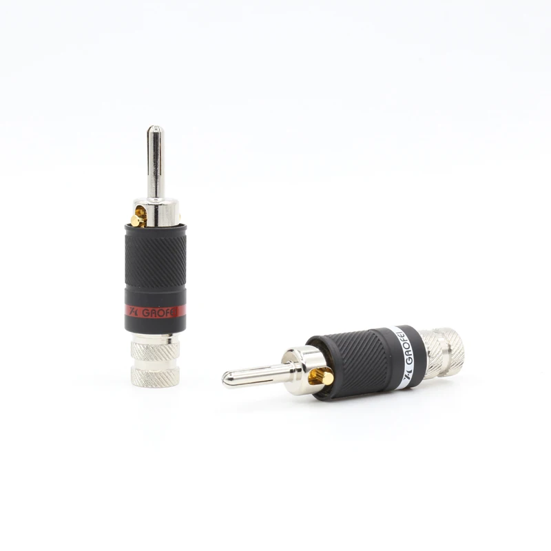 4Pcs Rhodium Plated Speaker Cable Wire Banana Connector Plug