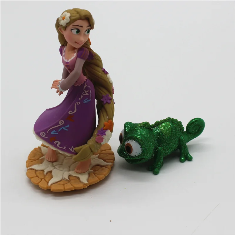 2 шт./лот, стиль, запутанная фигурка, игрушки Хамелеон Паскаль, зеленый Хамелеон и Рапунцель, принцесса, фигурка, игрушки