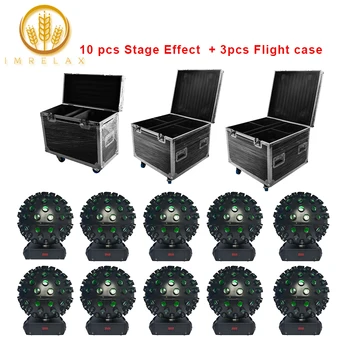 

IMRELAX 10pcs 5x18W RGBWA UV 6in1 LED Stage Light Effect With Flight Case Package With Flashing Disco Strobe For Stage KTV Show