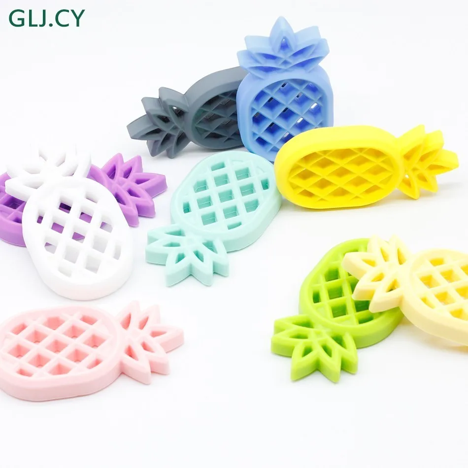 Silicone Teether pineapple 20 colors Baby Teething Toy Chewing Teether DIY Pendant Food Grade Silicone