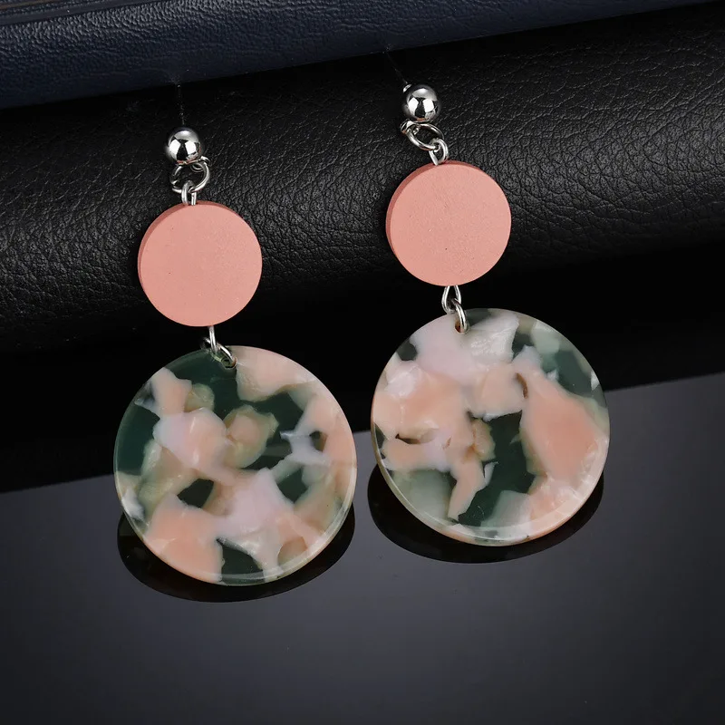 

Terreau Kathy 2019 Korea New Colorful Acrylic Acetate Pattern Flower Style Wood Earrings For Women Female Jewelry Party Gifts
