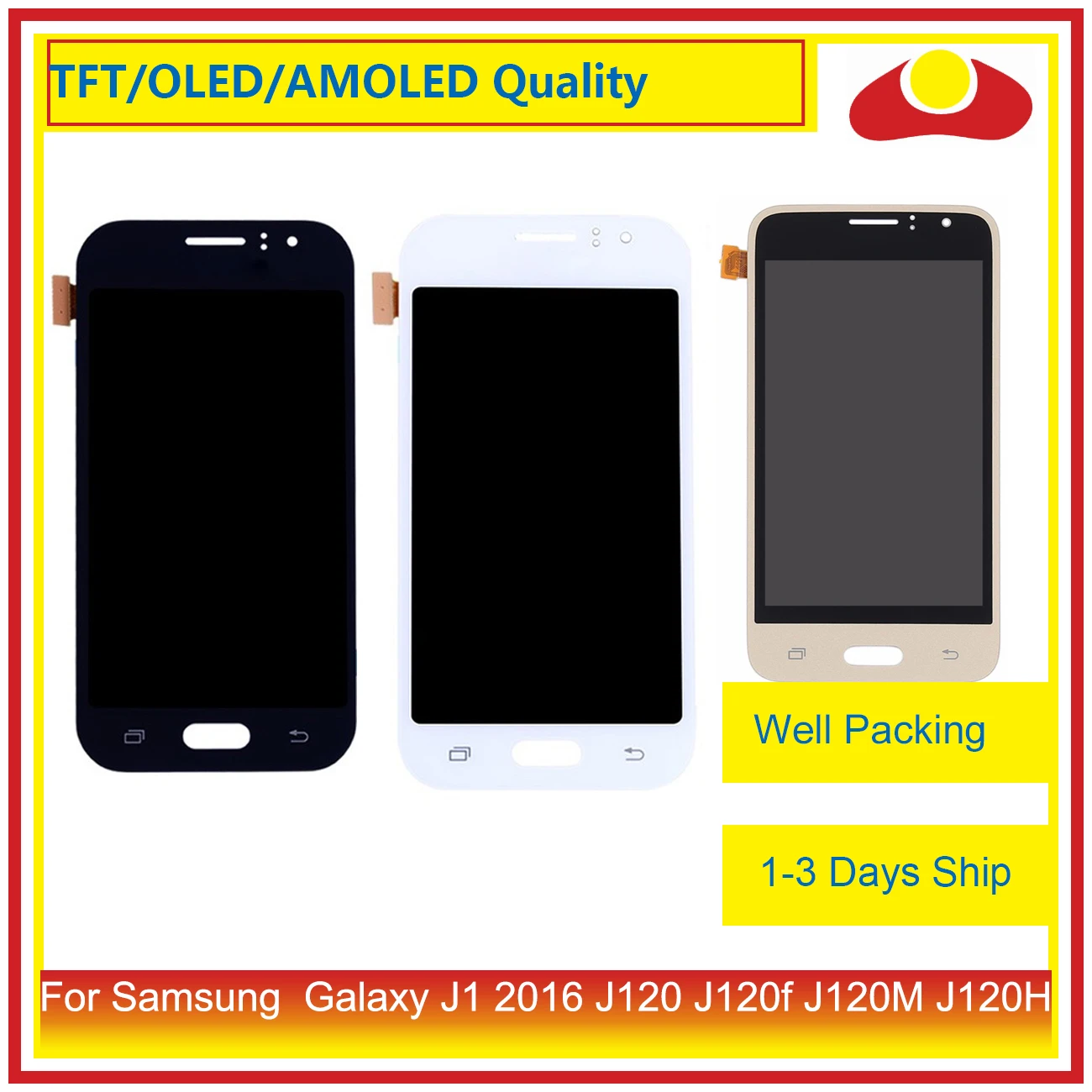 4," для Samsung Galaxy J1 J120 J120f J120M J120H ЖК-дисплей с сенсорным экраном дигитайзер панель в сборе