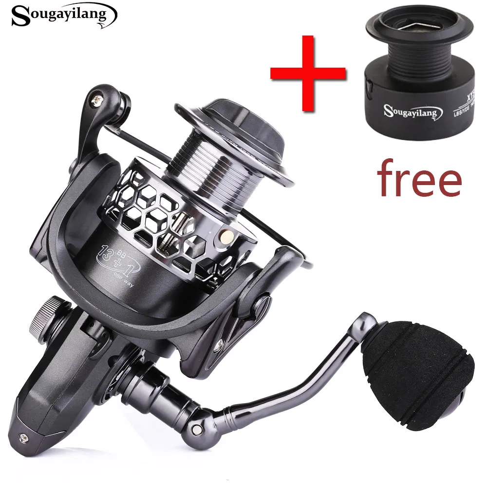 Sougayilang 13+1 Ball Bearing Fishing Reel Free Spare spool Spinning