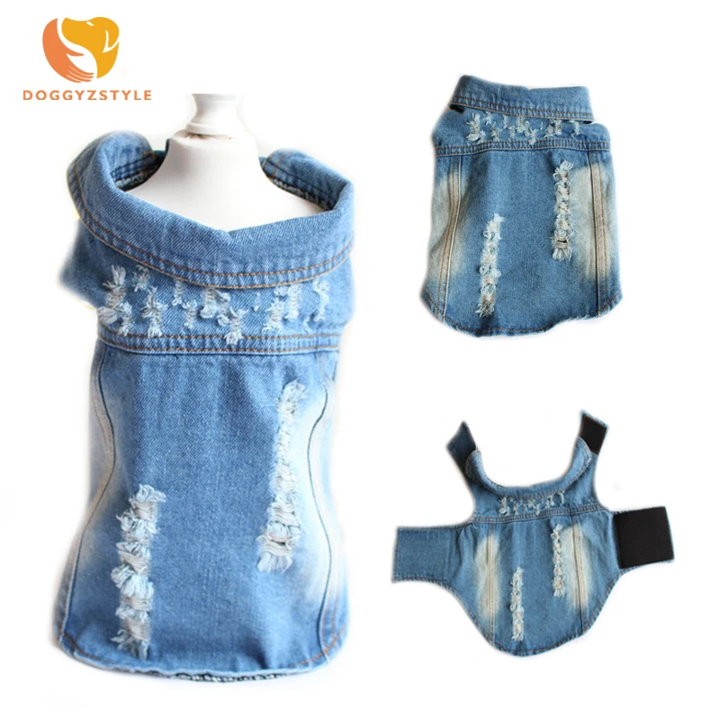 

Pet Clothes With Hole Denim Dog Vest Spring Summer Breathable Cowboy Jacket Vests Pets Costumes For Small Dogs Teddy Chihuahua