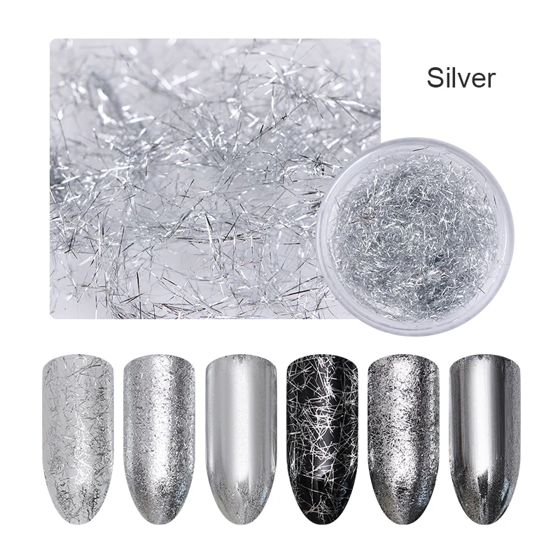

Nail Glitter Mirror Flakes Strip Silver Gold Metal Wire Line 3D Nail Art Decoration Designs DIY Sequins Sequins Decorations