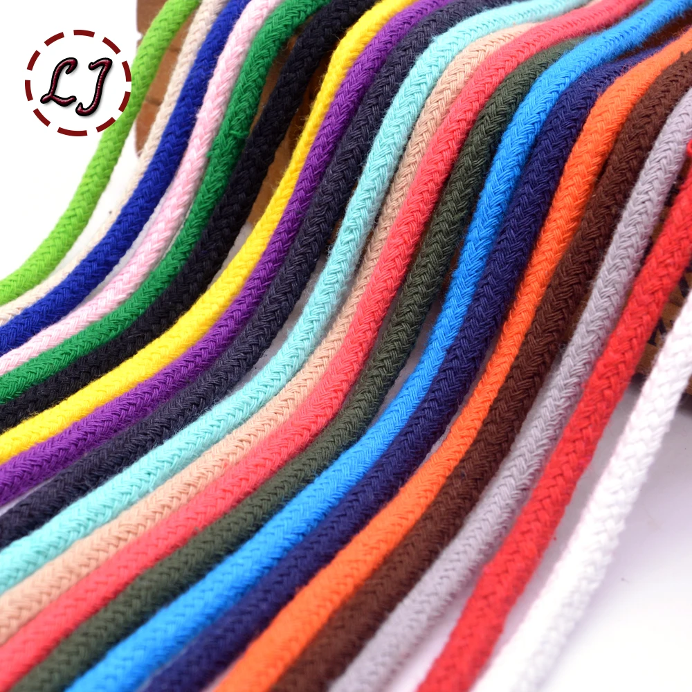 Wholesale 5mm colorful high strength Handmade Woven Cotton Cords Rope