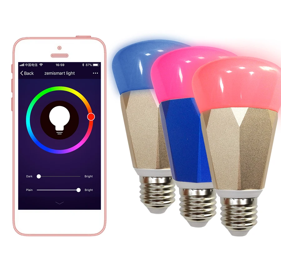 Zmismart Led Bulb Dimmer 7W Wifi Smart Light Bulbs Remote Control Color