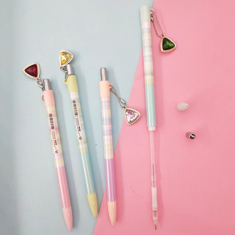 

1pc Kawaii Diamond Pendant Mechanical Pencils Cute Candy Colors Automatic Pencil For Kids Gift School Office Supplies Stationery