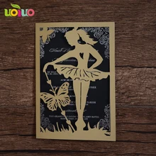 10 шт./lotnew прибытие лазерная резка бумаги Баттерли синий металлик Свадебное приглашение может быть пользовательские initinals