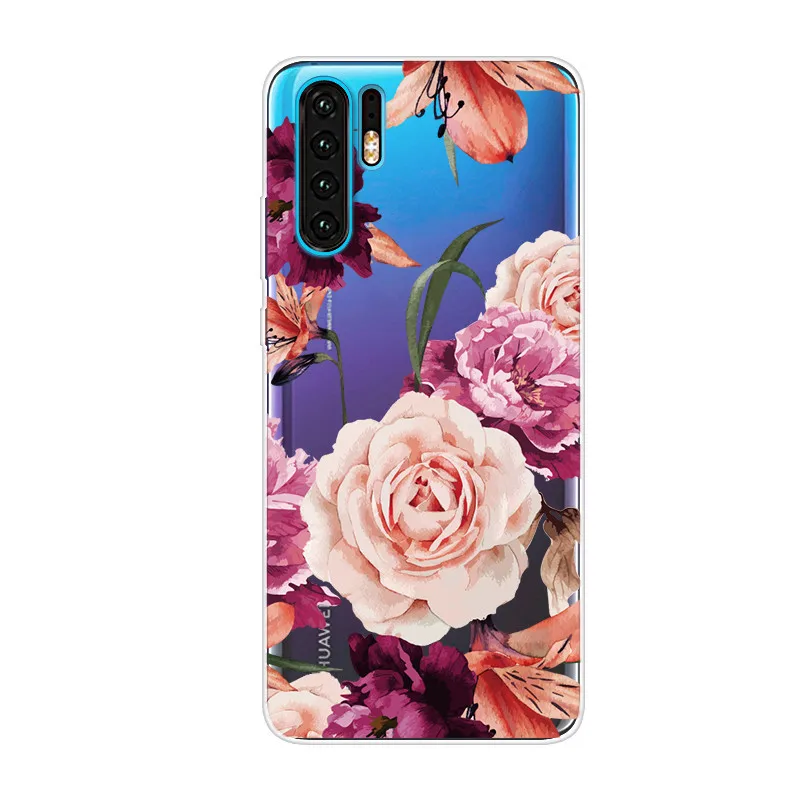 P30 Pro Чехол для Coque huawei P30 Pro Чехол s Ретро цветок Прозрачный Мягкий ТПУ силиконовый чехол для huawei P 30 P30 Lite P30Pro Fundas - Цвет: J