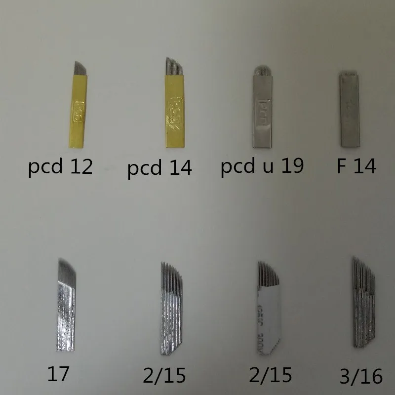50 шт. иглы для татуажа, Перманентный макияж, микроблейдинг, иглы для бровей, pcd/U формы для 3D ручной татуировки, ручка для вышивки