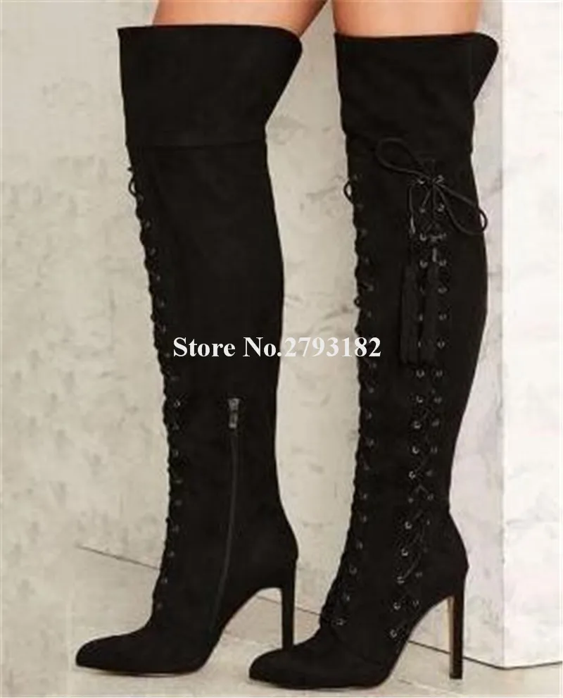 over the knee boots no heel