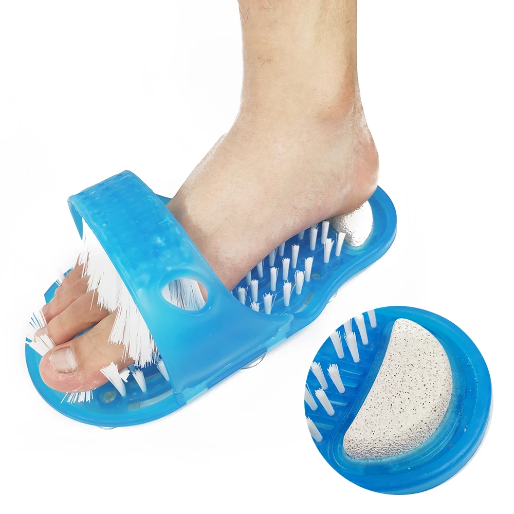 Plastic Bath Shower Feet Massage Slippers Bath Shoes Brush