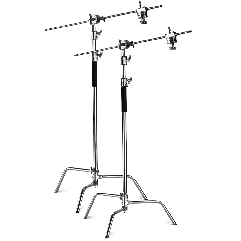  Neewer 2 Pieces Heavy Duty Max Height 10 feet/3m Adjustable Light Stand with 4 feetHolding Arm and 