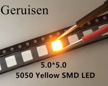 

5050 SMD LED Chip Yellow Ultra Bright 60mA DC 2V Surface Mount Beads Light Emitting Diode Lamp Electronics Components 500 PCS