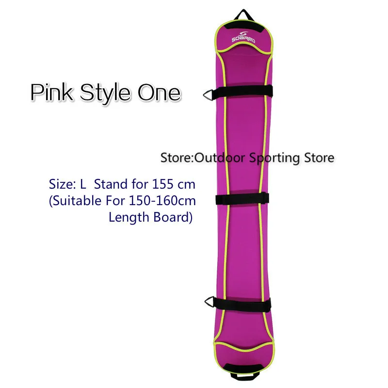 1 шт. Лыжная сумка для сноуборда ткань для дайвинга Лыжная Бортовая Сумка для сноуборда устойчивая к царапинам монобортовая пластина защитный чехол - Цвет: Pink One L
