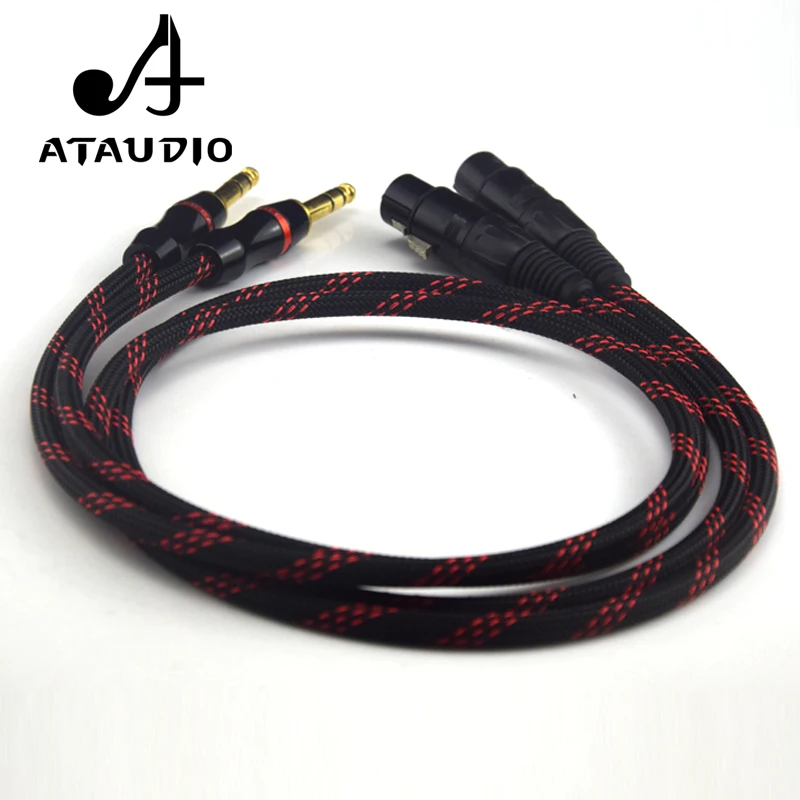 ATAUDIO 1 пара HIFI двойной 6 35 мм к двойному XLR женскому аудиокабелю 4N OFC 5 TRS to 2