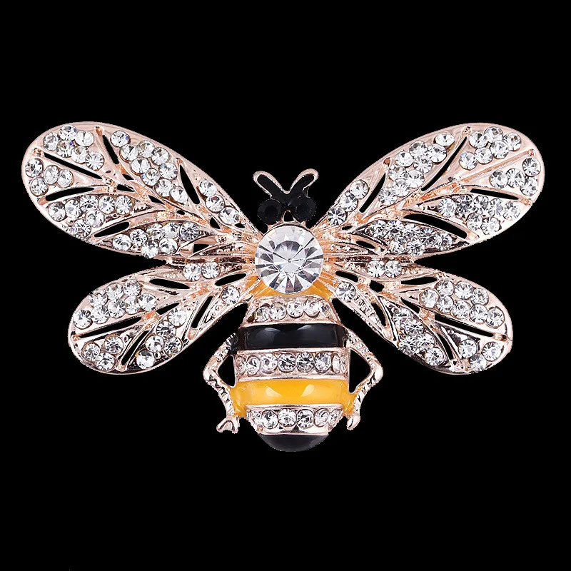 Oneckoha Rhinestone Bee Brooches Zinc Alloy Animal Pin Birthday Gift