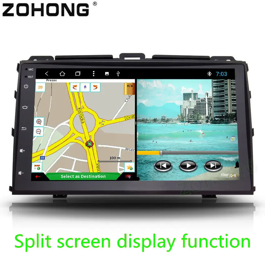 Sale 2 din 9 " Octa 8 Core Android Car multimedia DVD Player for Toyota Prado 120 for Lexus GX470 autoradio CAR GPS navigation Radio 1