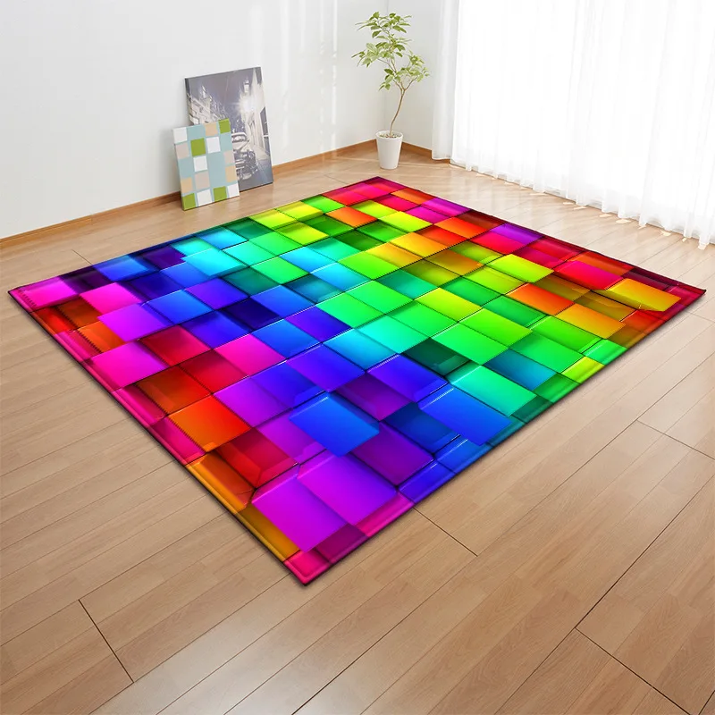 colorful 3d Living room large carpet bedroom rug anti-slip mats alfombra kids area rugs for home living room soft sofa tapete - Цвет: c1221-106