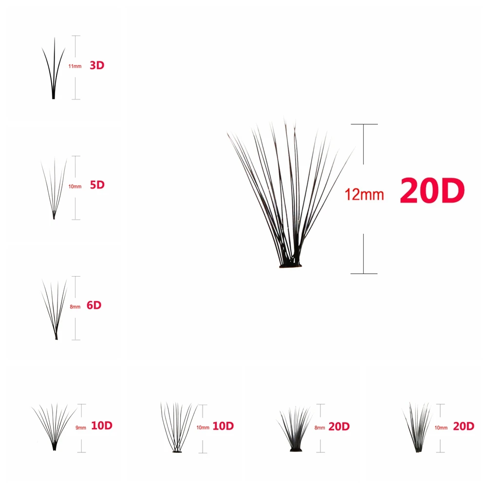 Готовые объемные шелковые ресницы 3D/5D/6D/10D/20D Индивидуальные ручной работы