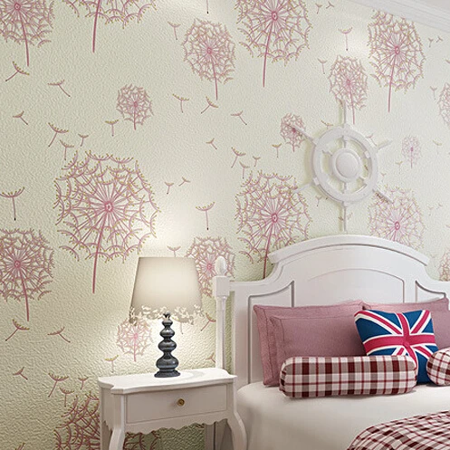 Dormitorio niña wallpaper 3D papel tapiz mural de flores de color rosa