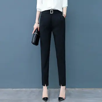 

New 2019 Spring Women Fashion Elastic High Waist Harem Pant Ladies Slim Plus Size 3XL Trousers Female Solid Pockets Leggings X10