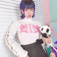 Новая стильная женская бархатная футболка с длинными рукавами и высоким воротником в китайском стиле