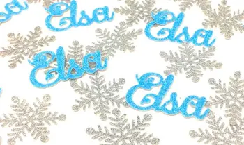 

personalize Any Name and Number snowflake Birthday Party confettis baby shower table scatters Christening baptism confettis
