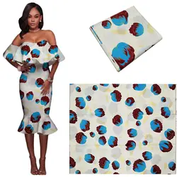 Большой цветок воск супер воск ткань Высокое качество Африканский Анкара настоящая Ткань Блок принты 6 ярдов Африканский платье материал