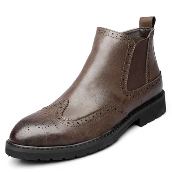 

Mens Boots Spring Genuine Leather Work Brand High Quality Casual Boots #MXZ811666