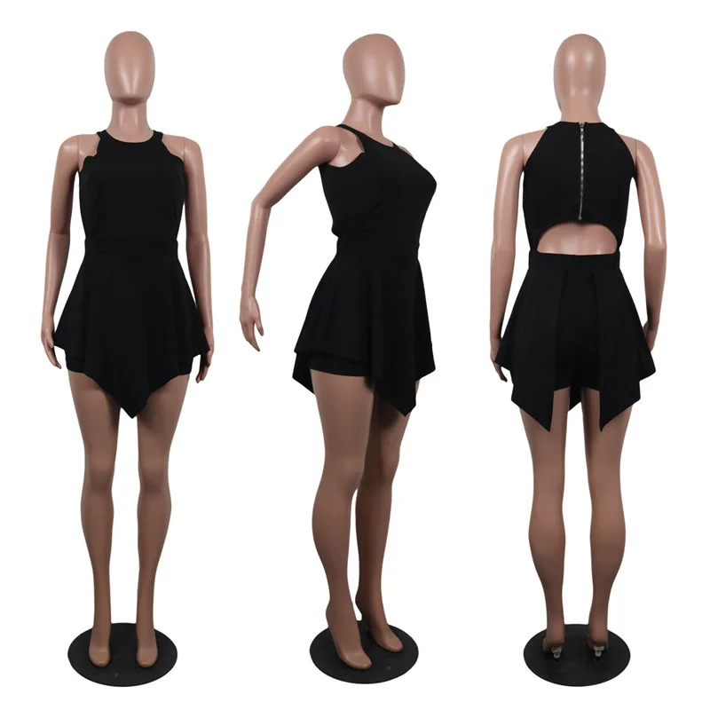 summer halter irregular rompers jumpsuit-4