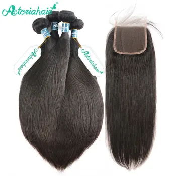 

Asteria Hair Peruvian Straight Hair Bundles With Closure Swiss Lace Peruvian Hair Bundles 4 Bundles With Lace Closure Remy Hair