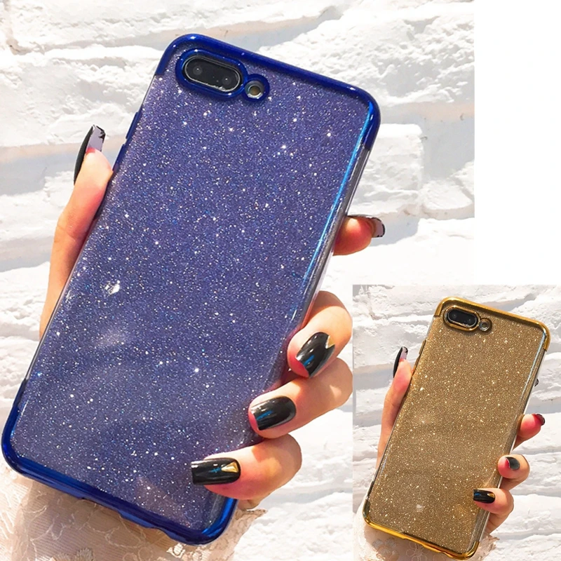 Ollivan Case For Huawei P20 P10 P9 Plus Silicone Plating Bling Glitter for huawei Mate 9 10 Pro Shining Soft TPU Cover |