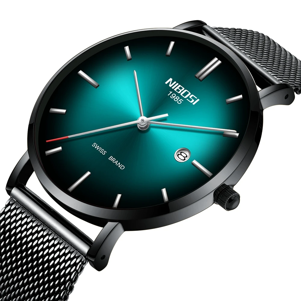 NIBOSI Watch Men Simple Fashion Swiss Brand Quartz Watch Luxury Creative Waterproof Date Casual Men Watches Relogio Masculino