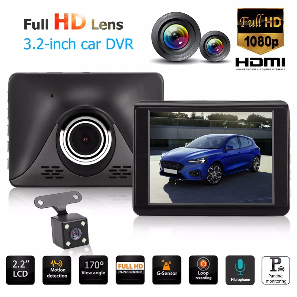 

HY10 Mini Car DVR Camera Dashcam Full HD 1080P Video Registrator Recorder G-sensor Dual Lens Dash Cam Video Recorder