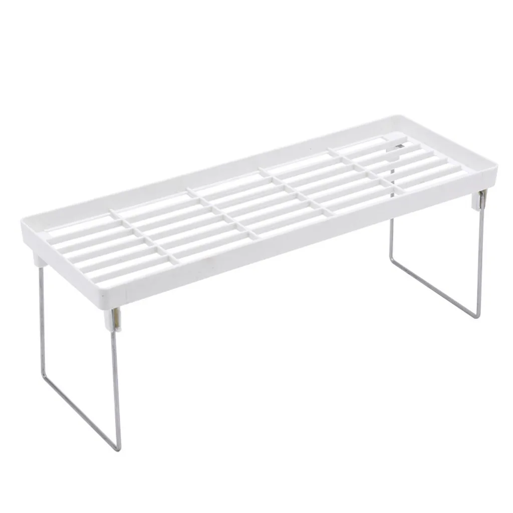 

Adjustable Kitchen Storage Rack Metal Cupboard Storage Shelf Non-Skid Spice Rack Single Layer Kitchenware Organizer Saving Space