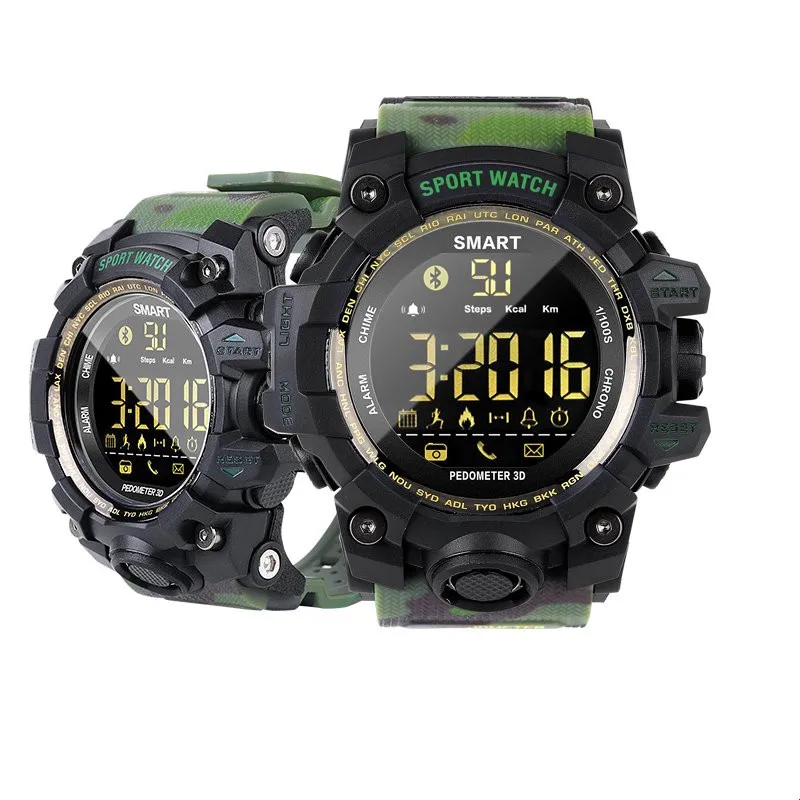 

JQAIQ Waterproof Smart Watch Men Outdoor Sports Bluetooth Remote Control Photo Long Standby Camouflage Smartwatch