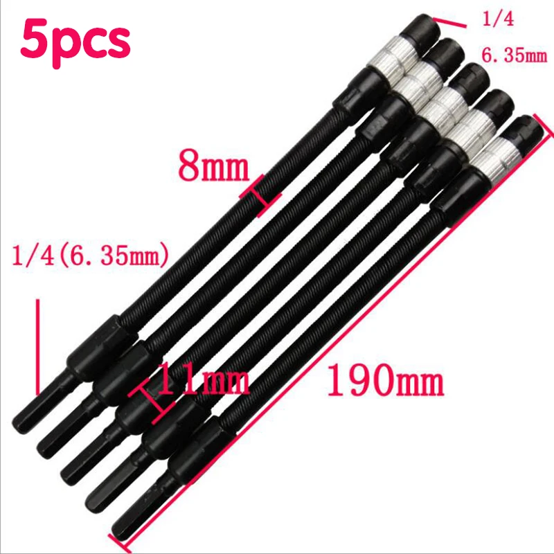 

TKDMR 5PCS Rechargeable drill,electric screwdriver batch head multifunctional flexible shaft extension bar hose connecting shaft