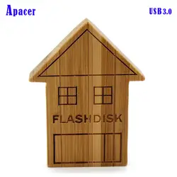 Apacer деревянный дом мини Форма USB Flash Drive 4 г 8 г 16 ГБ U диск 16 г 32 г us3.0 флешки