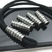 

5pcs 24mm EDC Titanium Knife Key Jewelry Parachute Cord Bead Pendant Lanyard -Ti Color