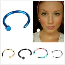 Медицинский титановый панк клип на поддельные пирсинг тела носа губ кольца унисекс кольцо носа женщин перегородка пирсинг клип