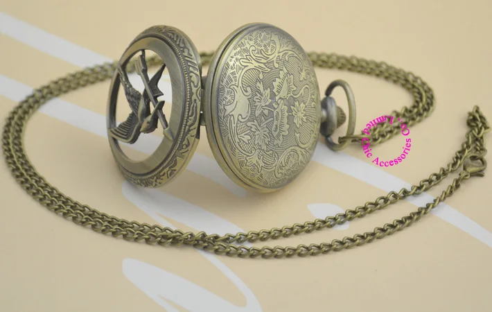Модные женские винтажные карманные часы для Голодных игр девушек и женщин с