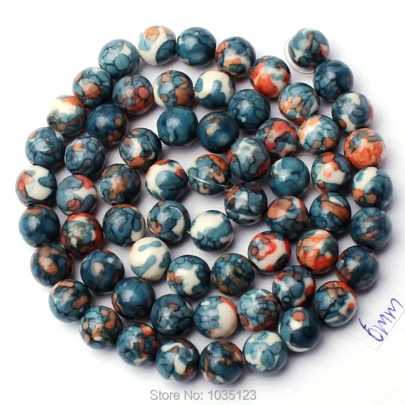 

Free Shipping 6mm Pretty Round Shape Mixed Color Stone DIY Gems Loose Beads Strand 15" DIY Creative Jewellery Making w3334