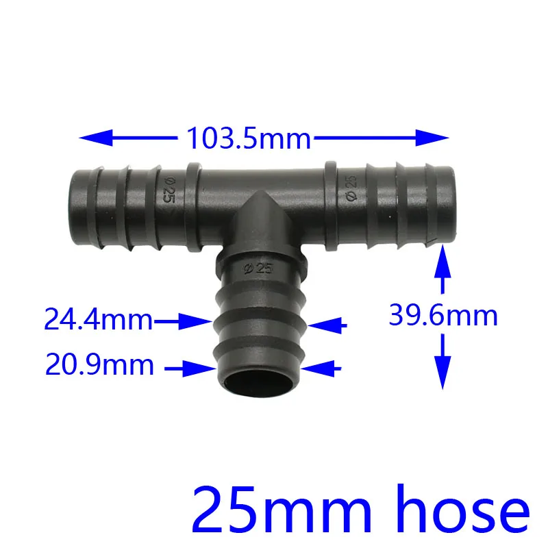 25 мм садовый шланг тройник делитель ВОДЫ T barb разъем 3 способ капельного орошения разъемы 3 кольца адаптер 2 шт