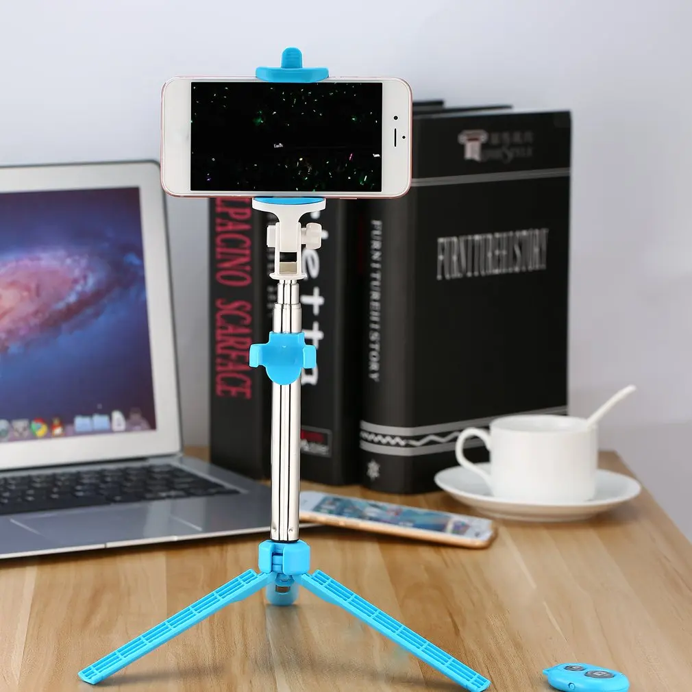 

4 in 1 Wireless Bluetooth 4.0 Remote Shutter+Handheld Cellphone Selfie Stick Monopod+Tripod+Holder for IOS Android SmartPhone