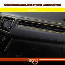 20 м Автомобильный интерьер Стайлинг переключатель на решетке обод шестерни панель литье украшения отделка DIY декоративная полоса светящаяся желтая линия